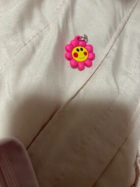 Pink Smiley Flower Charm